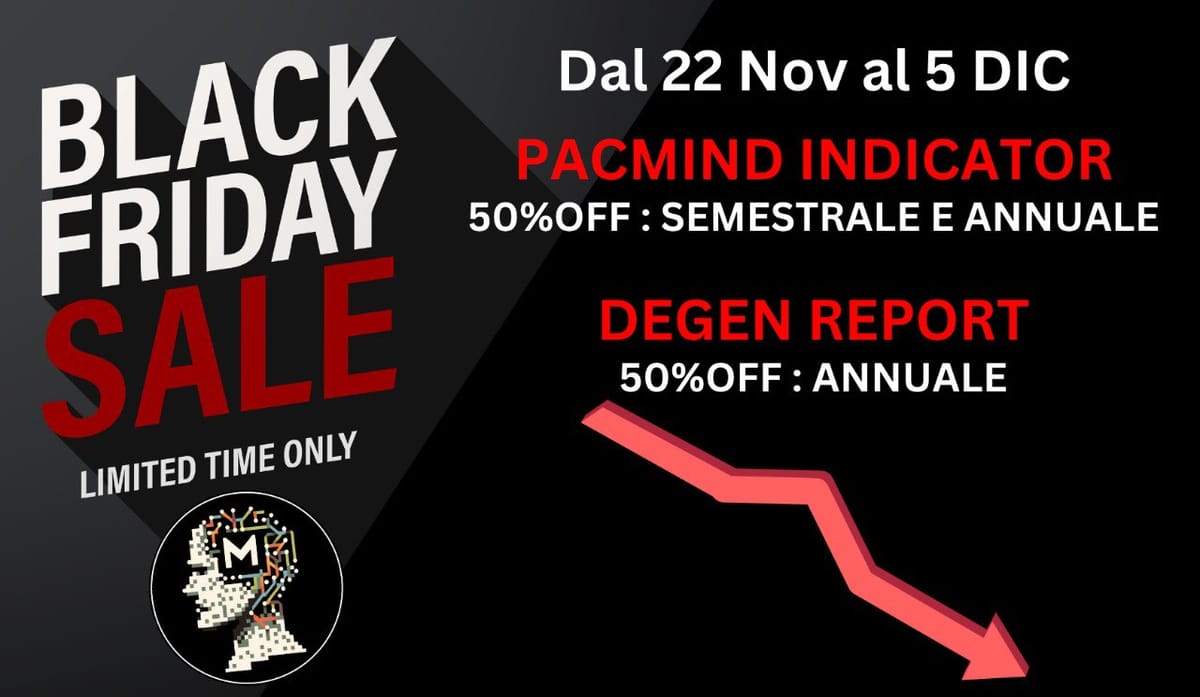 PROMO BLACK FRIDAY -50>% SU PACMIND INDICATORE E DEGEN REPORT