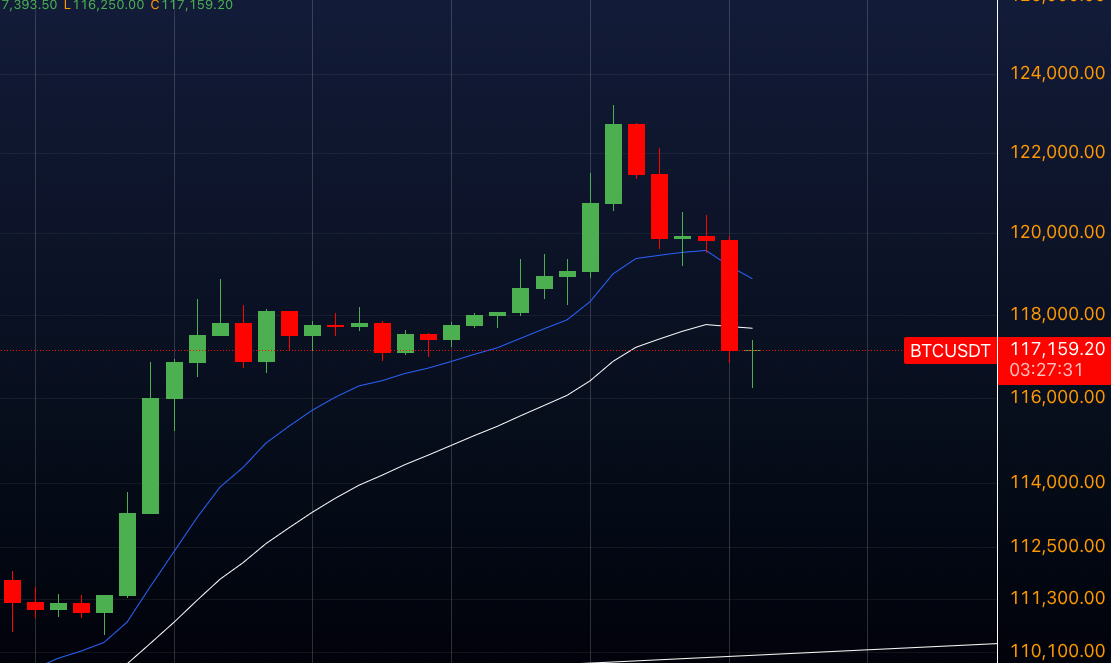 🚨 BREAKING:Un Whale dell’Era di Satoshi Sposta 9.000 BTC a Galaxy Digital: Bitcoin Scivola a $117.600