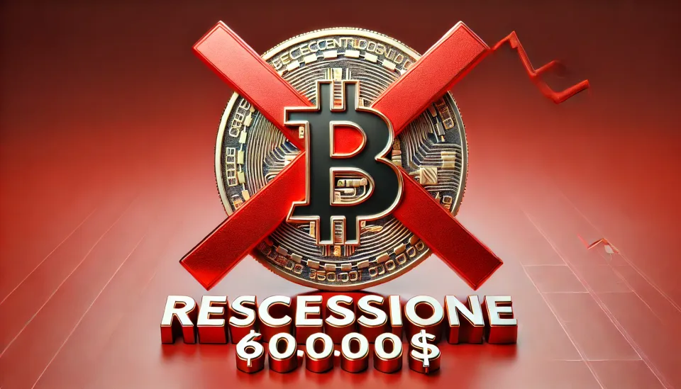 Bitcoin scende sotto i 60.000 dollari mentre aumentano i timori di recessione